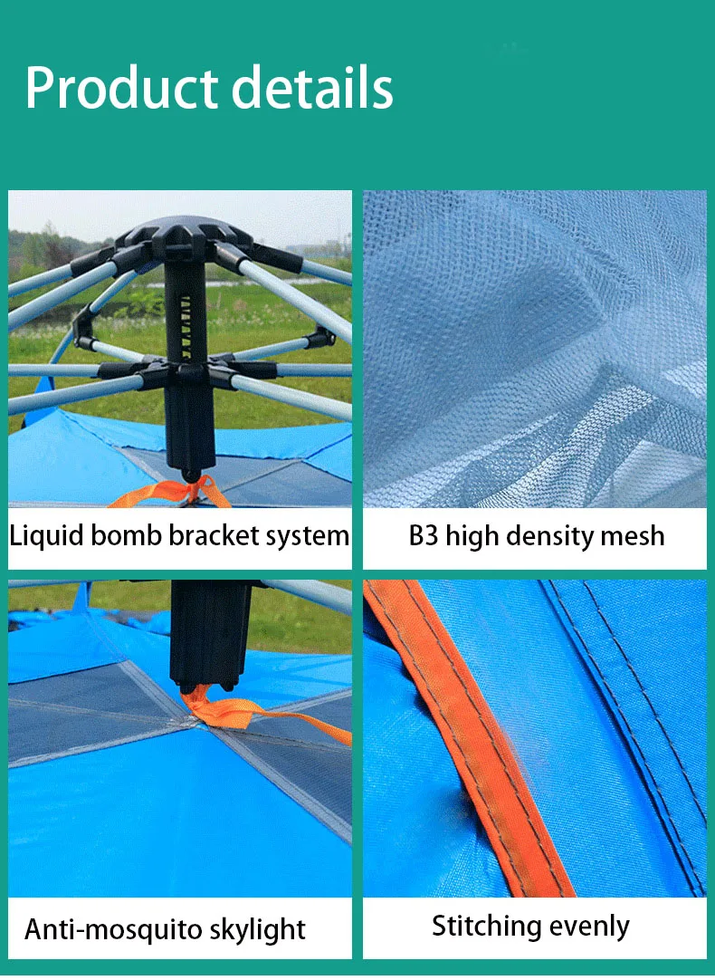 Bivy кровать наружная Автоматическая палатка мультичеловек открытый 3-5 человек Шестигранная палатка Открытый Кемпинг непромокаемая Весенняя палатка природа туристическая палатка