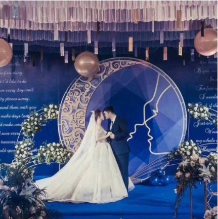 Wedding Arch Metal Circle Background Wrought Iron Shelf Decorative Props DIY Round Party Background Shelf Flower Stand Frame