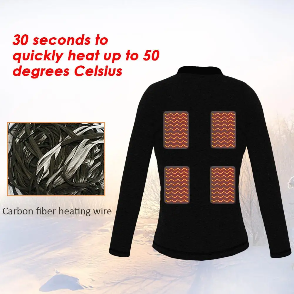 Электрическое отопление Одежда с подогревом рубашка Смарт USB согревающий жилет плюс бархатная термальная куртка топ нижнее белье для женщин XL/2XL/3XL