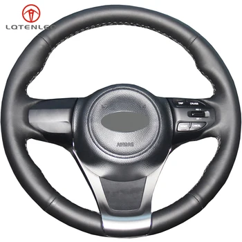 

LQTENLEO Black Genuine Leather DIY Hand-stitched Car Steering Wheel Cover For Kia KX3 2015 2016 2017 2018 2019