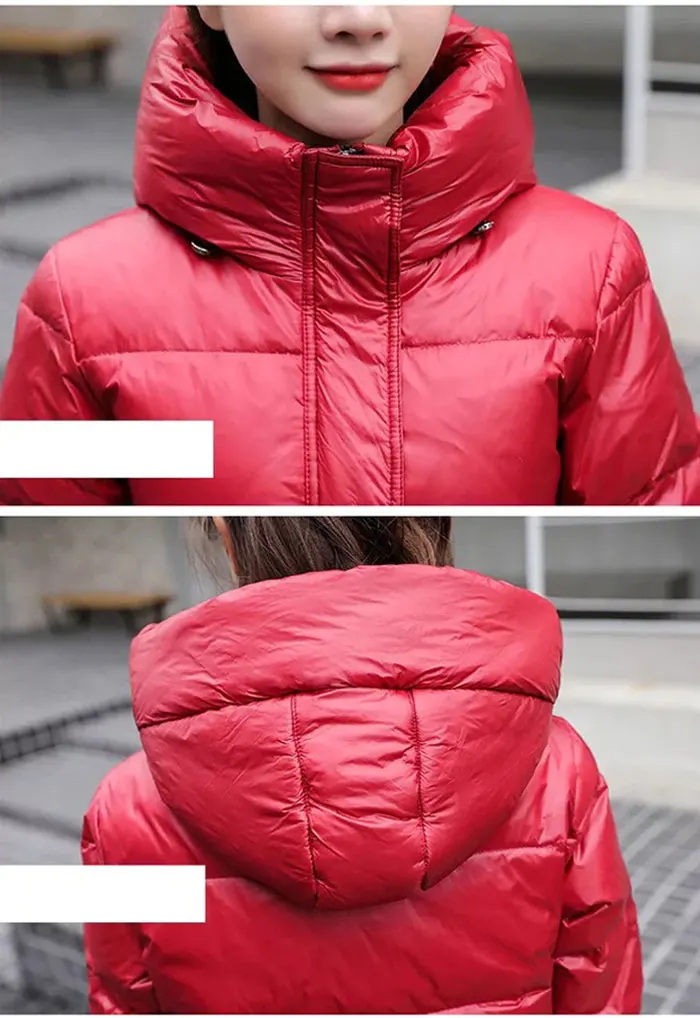 Зимнее длинное хлопковое пальто для женщин, Толстое Зимнее пальто с капюшоном на молнии размера плюс, ветрозащитная зимняя верхняя одежда, парки, теплая куртка