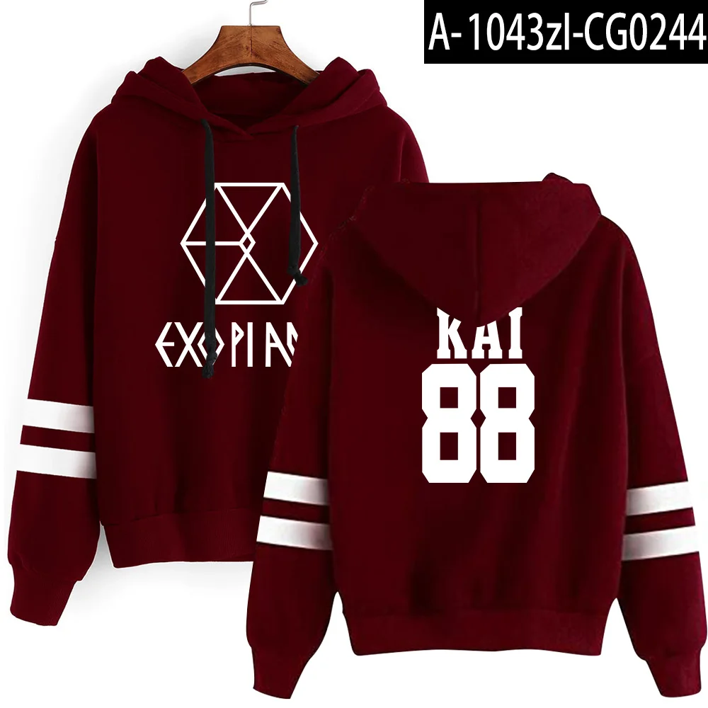 EXO толстовка с капюшоном корейский эксклюзивный стиль толстовки с длинными рукавами женская модная повседневная зимняя теплая Кепка, толстовка S-2XL - Цвет: 14