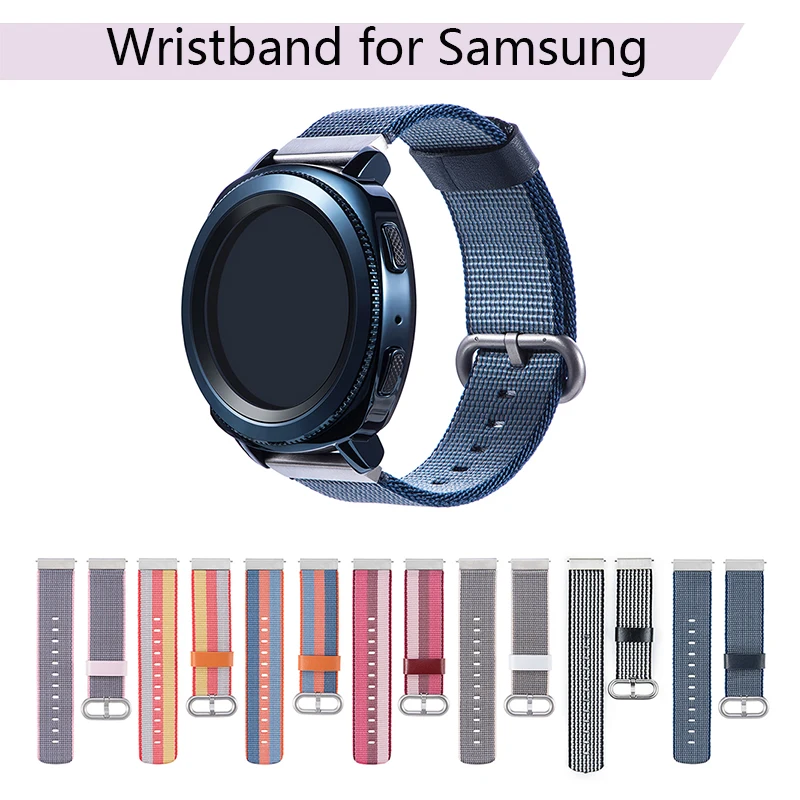 Смарт-часы ремешок для наручных часов нейлоновый Huawei Watch GT Honor Magic Ticwatch Pro Samsung Live