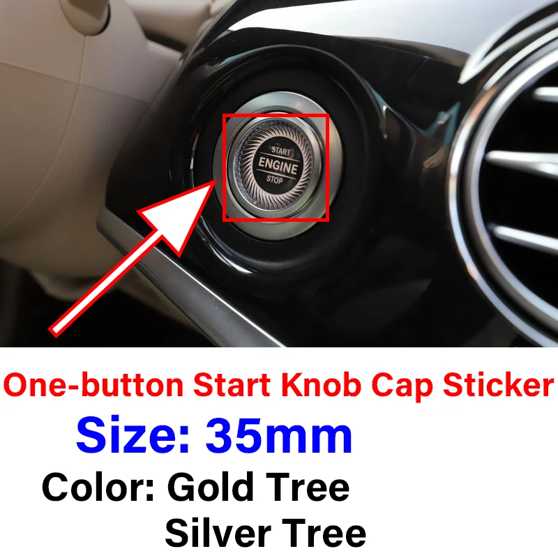 

1pcs 35mm Metal One-button Start Knob Cap Sticker Cover For Mercedes Benzs AMG GLC GLE CLA GLA W205 W211 W213 Automotive Goods