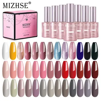 

MIZHSE 6PCS UV Gel Nail Polish Set 18ML UV/LED Soak-off Hybrid Varnishe Gel Kits For Manicure Semi Permanent Poly Nail Gel Art