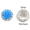 Round Resin Flower Flatback, Shiny Rhinestones, DIY Hair Accessories, Interchangeable Button, 19 Color, 18mm, 10Pcs 3