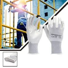 Hanvo защитные рабочие перчатки 13 калибра мягкий нейлоновый вкладыш с Умной ручкой нитиловое покрытие садовые ремонтные строители перчатки