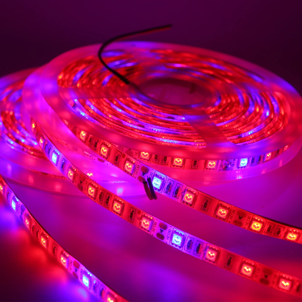 5M LED Grow Light Strip Full Spectrum UV Lamps for Plants Waterproof Phyto Tape Red blue Tape with Adapter for Greenhouse Grow
