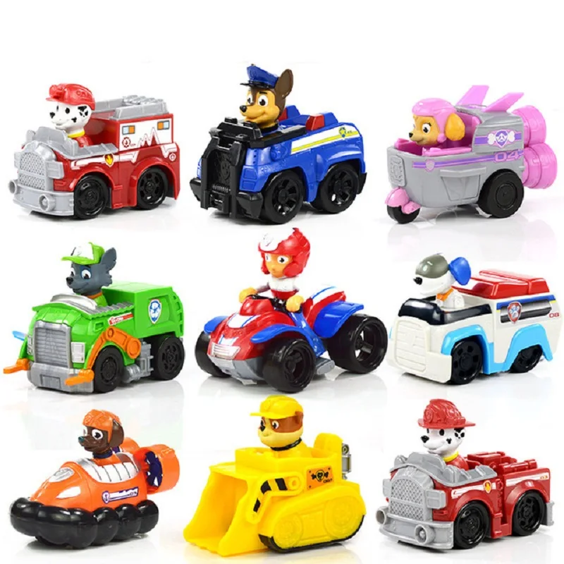 Подлинные Paw Patrol Dog Puppy Patrulla Canina игрушки фигурки модель автомобиль Chase Marshall Ryder