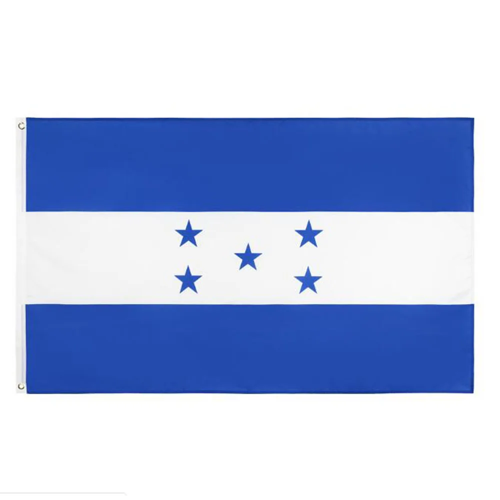 

Wholesale 10PCS wave República de Honduras flags Brass buttonhole 90*150cm flags Honduras Banner Fluttering flag