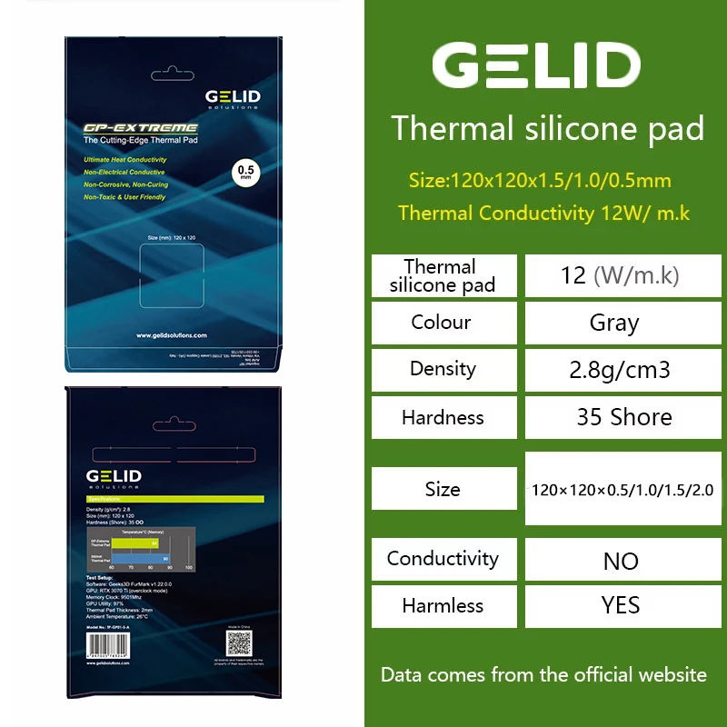 Gelid Gp-extreme Multi-tamanho Almofada Térmica de Alto Desempenho Cpu Gpu Placa Gráfica Almofada Térmica Placa Térmica Placa-mãe Almofada Térmica - Imagem 2