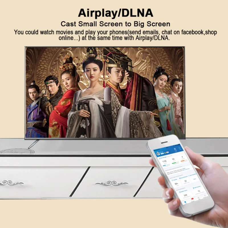 Wireless Phone Screen Converter Cable Plug-and-play Wi-Fi Display Casting Mirroring Adapter Connector Cord For Netflix Youtube