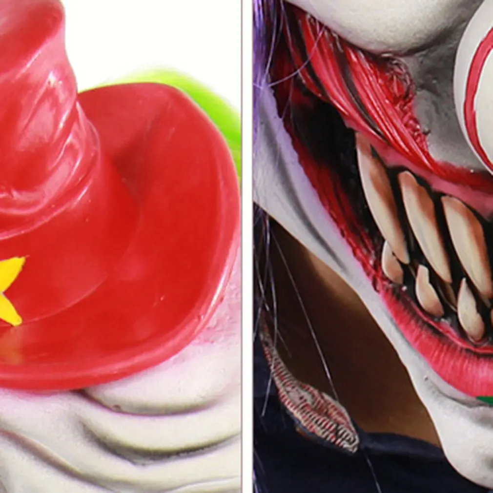 Halloween Horror Mask Scared Party Haunted Dress Tool Escape Bloody Scary Head Cover Makeup Event Festive Accessories Decor