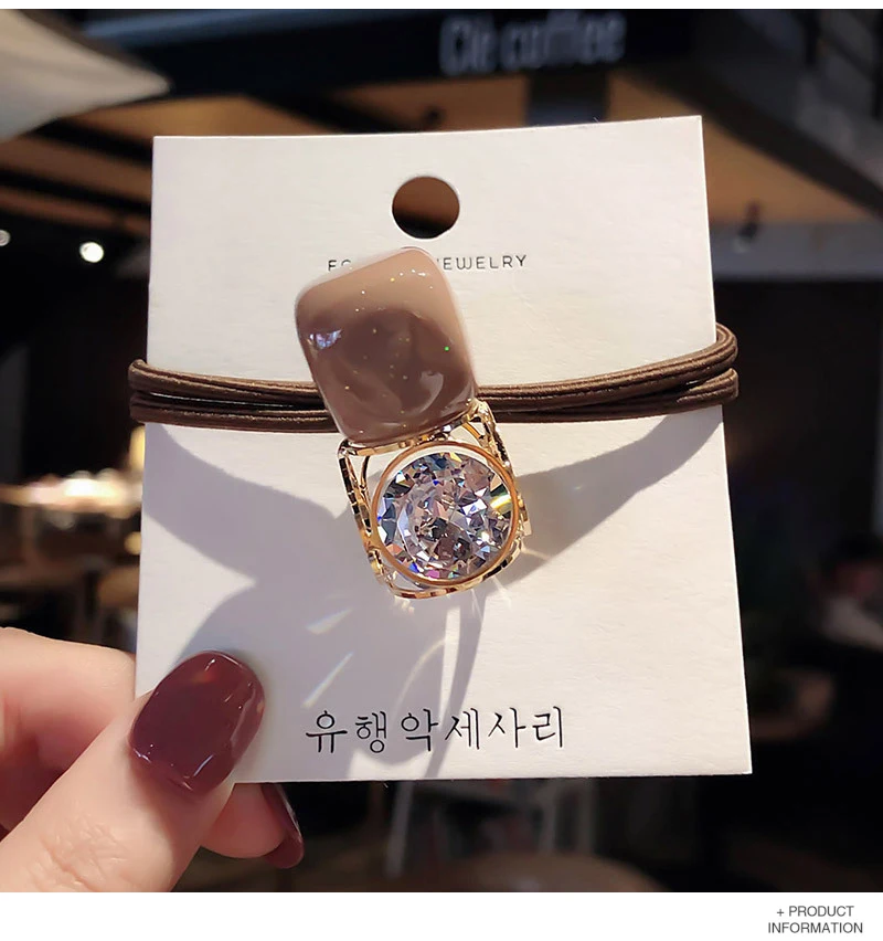 Новая Элегантная простая Геометрическая резинка для волос Веревка для галстука Корейская эластичная резинка для волос Головные уборы женские аксессуары для украшения волос