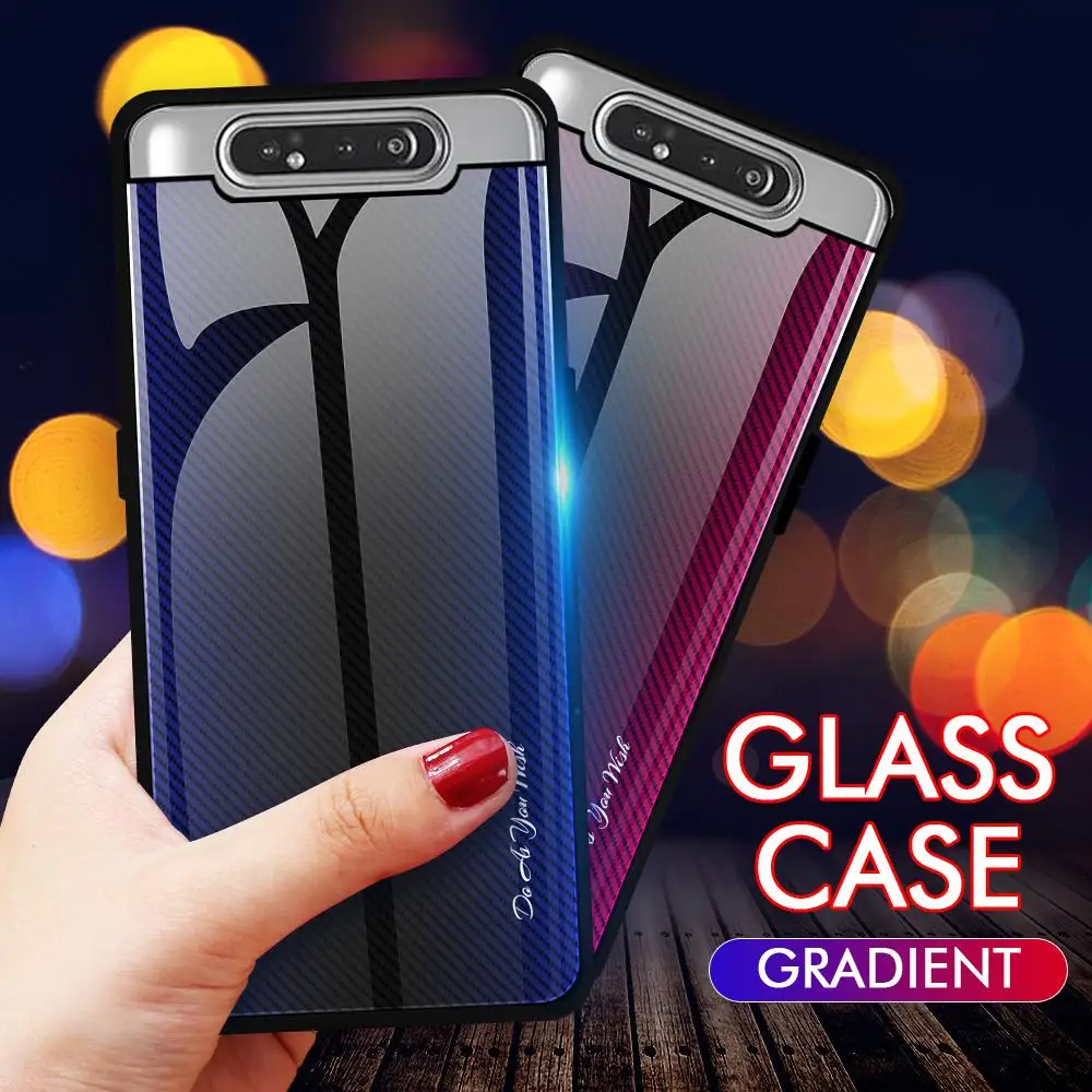 

Tempered Glass Case For Samsung Galaxy A50 A50S A70 A80 A90 A30 A20 A10 Note 10 Pro 9 8 S10E S10 5G S9 S8 Plus Gradient Cover