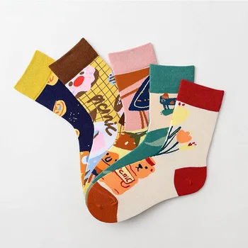 

Socks 2020 creative personality unisex couple tide socks fashion cartoon Japanese style tube cotton socks spring and summer new