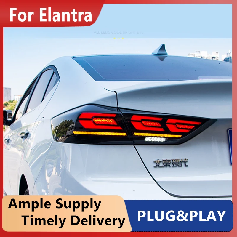 

4 шт. автостайлинг для Hyundai Elantra задний фонарь s 2016-2018 для Elantra светодиодный задний фонарь + сигнал поворота + стоп + задний светильник рь