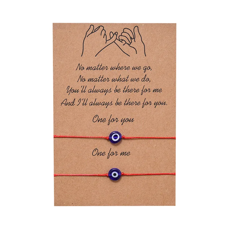 String Bracelets Jewelry Paper-Card Evil Adjustable Blue Lucky Red Pinky Promise Women