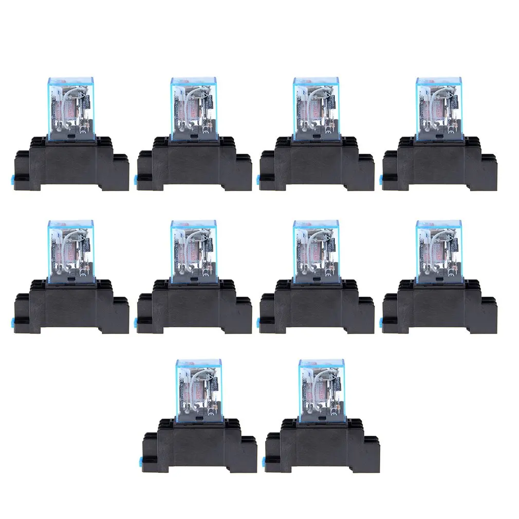 

10PCS Coil Power Relay LY2NJ DPDT 8 Pin PTF08A JQX-13F Socket Base Electronic Micro Mini Electromagnetic Module Switch