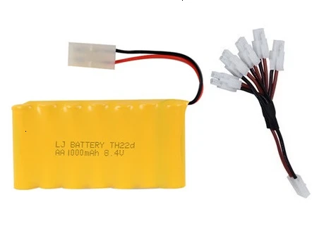 Модель M) Ni-CD 8,4 v 1000mah батарея+ USB зарядное устройство для Rc игрушки автомобиль Танк Поезд Робот Лодка пистолет AA 8,4 v перезаряжаемый аккумулятор - Цвет: White