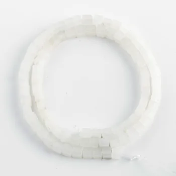 

LinXiang Wholesale Natural Stone 4mm White Jade Cube Bead Loosely Spaced Beads Block Bead Septa Bead DIY Necklace Bangle