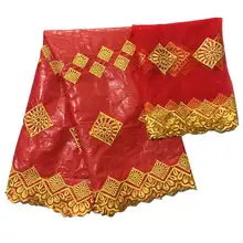 Высокое качество Африканский Базен Riche парча ткань стиль Лидер продаж 5+ 2 ярдов/комплект кружевной ткани для женщин платье! WXF995