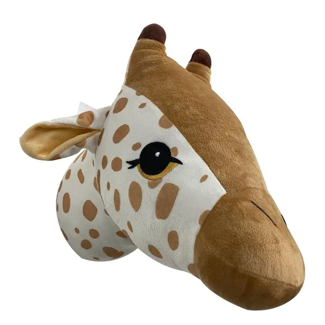 stuffed giraffe head wall mount