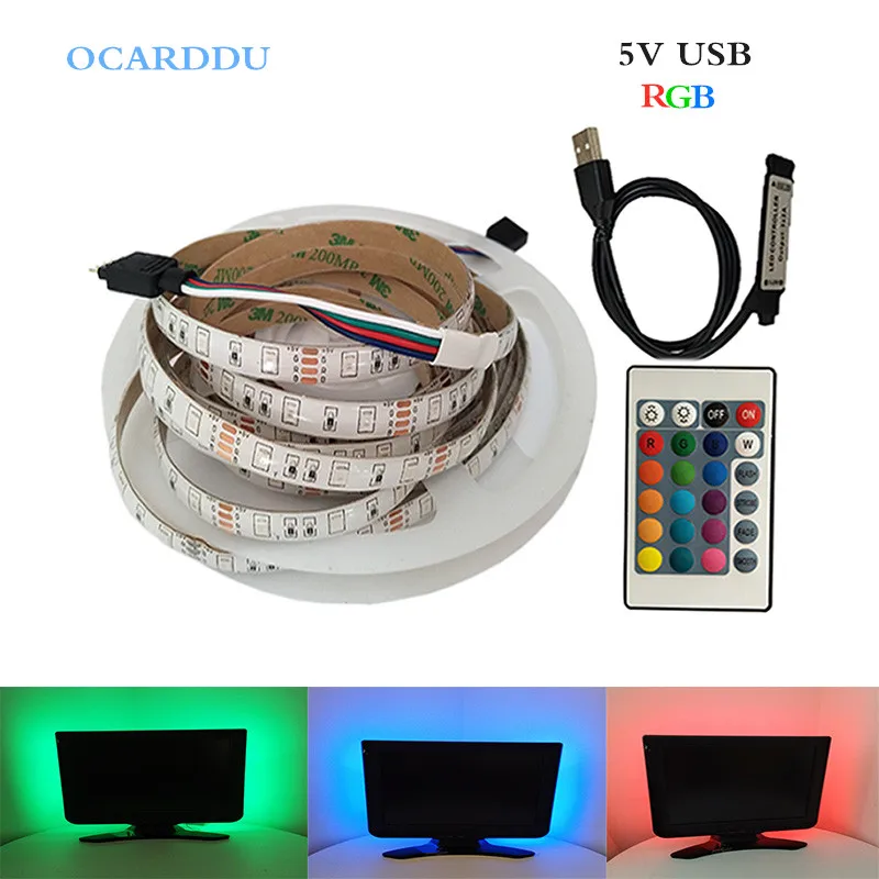 Usb Led Strip Dc 5V 50 Cm 1M 2M 3M 4M 5M 24Key Flexibele Licht Lamp Smd 2835 Bureau Decor Screen Tv Achtergrond Verlic | Лампы и