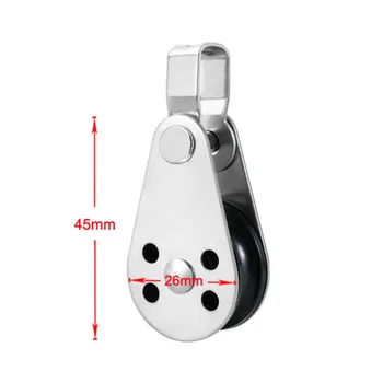 

2pcs Stainless Steel Pulley Nylon Sheave Bracket Wheel Removable For Water Sport