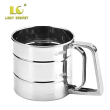 Полуавтоматическое ручное сито для муки из нержавеющей стали, маленькое сито для муки, инструмент для выпечки, ручное сито для муки