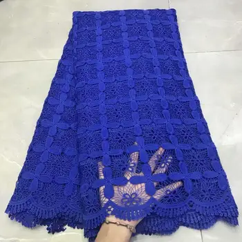 

Latest royal blue African Lace High Quality Nigerian French Tulle Lace Fabric Embroidered Women's FDP1014
