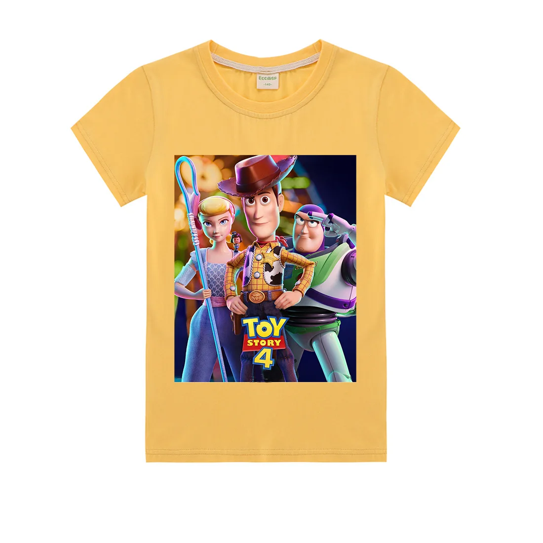 Summer Children'sToy Story 4 t shirt child Short Sleeve Cartoon Cotton boys girl tops for New product baby boy clothes4-14Y - Цвет: ZT1176-yellow