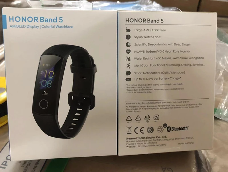 Кровяный кислород honor band 5 Смарт-браслет AMOLED Huawe honor умные часы пульсометр фитнес сон Плавание Спорт трекер