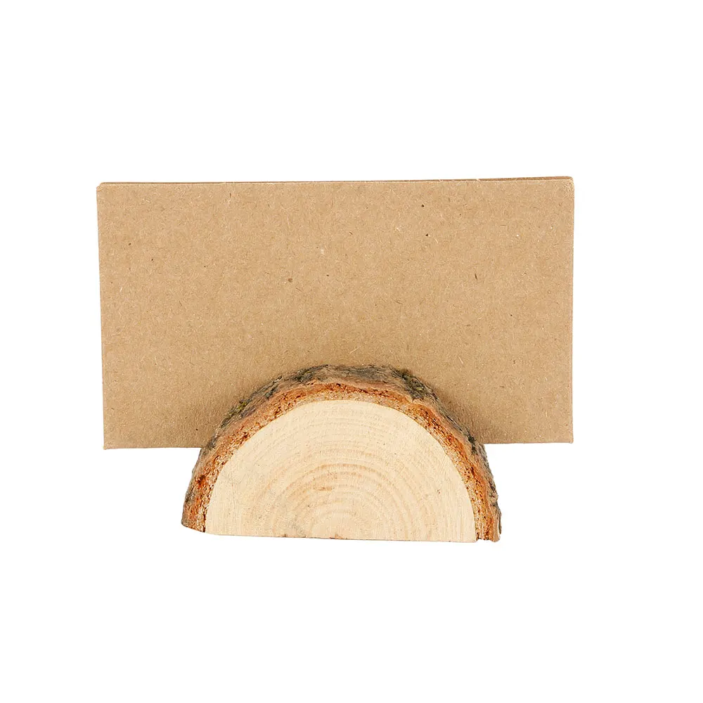 20pcs Wooden Table Holder and Folding Cardboard Place Card Holders Note Photo Picture Clip Wood Wedding Party Direction Signs
