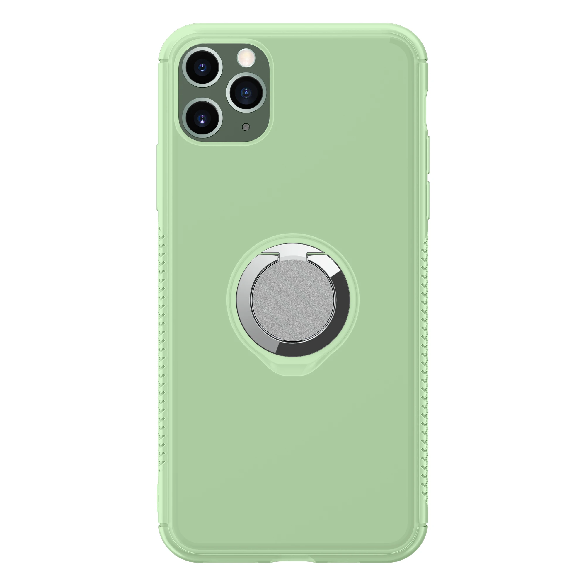 Чехол для iPhone 11 Pro X XR XS MAX 8 7 6 Plus, вращающееся на 360 ° магнитное кольцо на палец, подставка, УФ Обесцвечивающий чехол для телефона s - Цвет: Зеленый