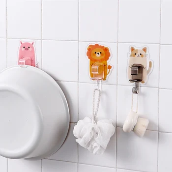 

High Quality Self-Adhesive Washbasin Rack Dustproof Wall Hook Towel Holder Hanging Bathroom Strong Sticker Hooks home Organizer