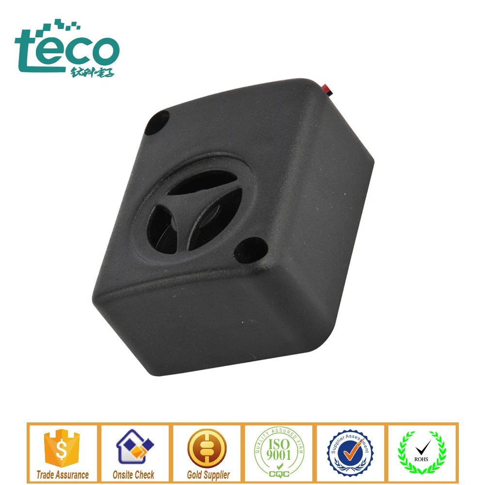 Minialarma para motocicleta, dispositivo de alarma piezoeléctrico con cable Rohs 12V, color negro, 46,5x39x23,5mm, TPS-39, 1 unids/lote