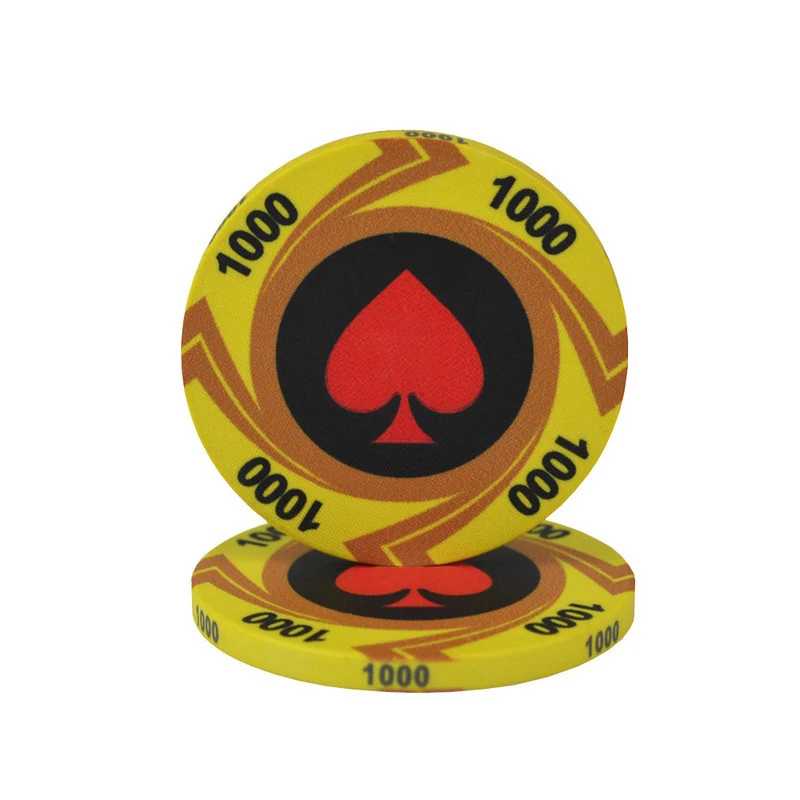 5 шт./лот фишки покер покерные фишки Pokers Texas Hold'em керамический Круглый Покерный клуб новые монеты казино - Цвет: 1000
