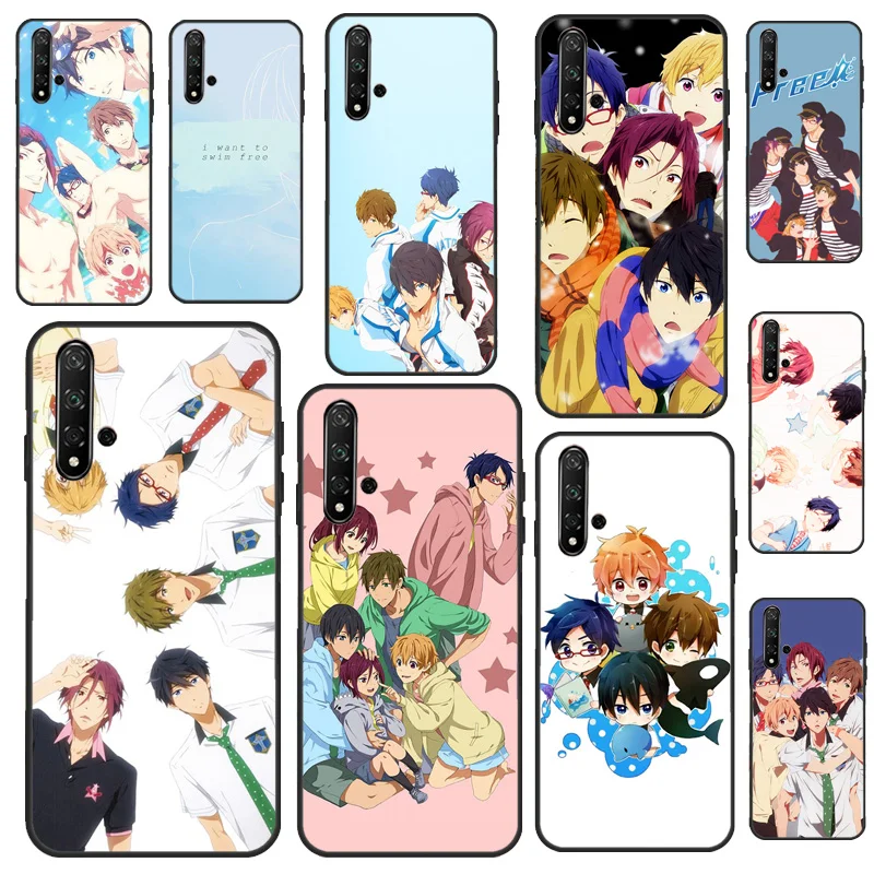 Бесплатный чехол для плавательного клуба Iwatobi Huawei P50 P40 P20 P30 Pro Mate 20 Lite Nova 5T P Smart 2019