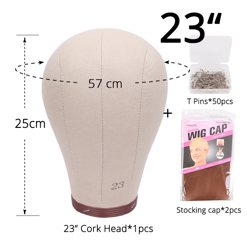  GEX Cork Canvas Block Head Mannequin Head Wig Display