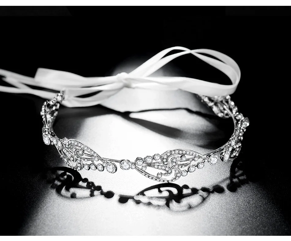 Luxury Women 3 Pieces Wedding Accessories Bridal Jewelry Rhinestone Headwear&Earring&Necklace Set Fashion Marriage Wedding Party