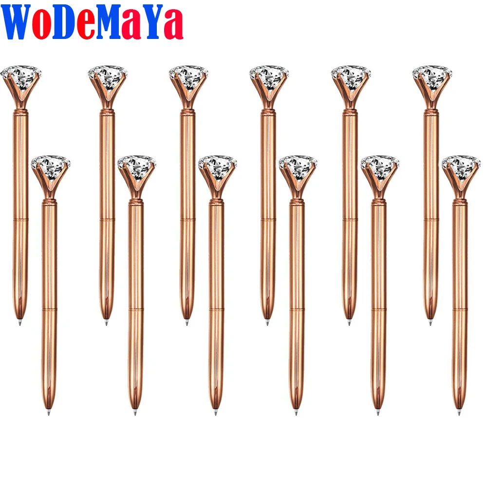 100 шт./лот большая металлическая шариковая ручка с кристаллами и бриллиантами