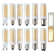 

G4 G9 BA15D E11 E12 E14 E17 Dimmable LED Lights Mini 102LEDs Corn Bulbs 9W Replace 80W Halogen Lamps 220V 110V for Home House