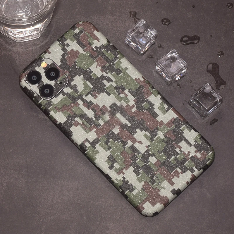 3D Army Green Matte Camouflage Skin Wrap Phone Back Paste Sticker Per Iphone 12 Mini Se 2020 11 Pro Xs Max Xr 8 7 6 6S Plus Film