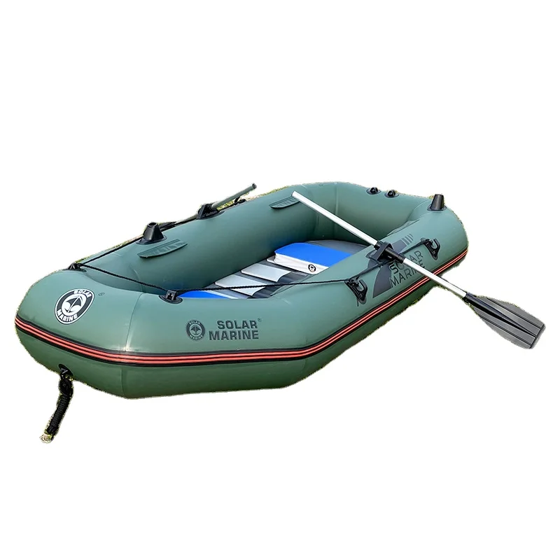 Solar Marine 2 Person PVC Fishing Boat 2 M Portable Kayak Wooden Floor  Canoe Dinghy With Accessories Factory Outlets