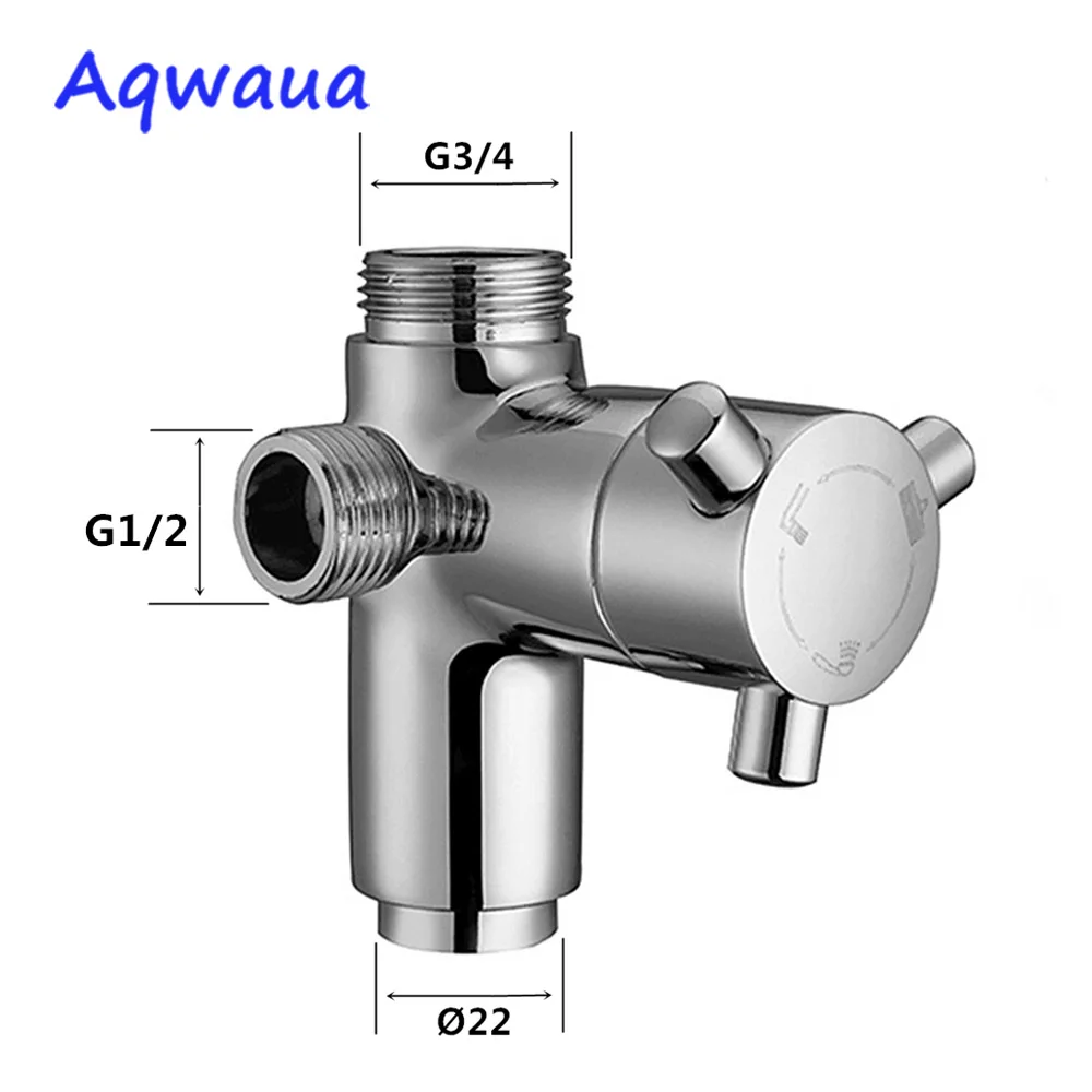 Aqwaua Shower Accessories Shower Diverter 3 Way Arm Diverter 3 Function Mixer Brass Body Chrome for Bathroom