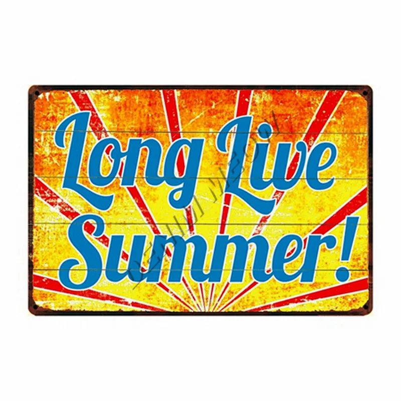 Потертый шик Tiki Bar Florida пляжные винтажные металлические знаки летний лагерь California Surfing райские наклейки на стену домашний декор WY92