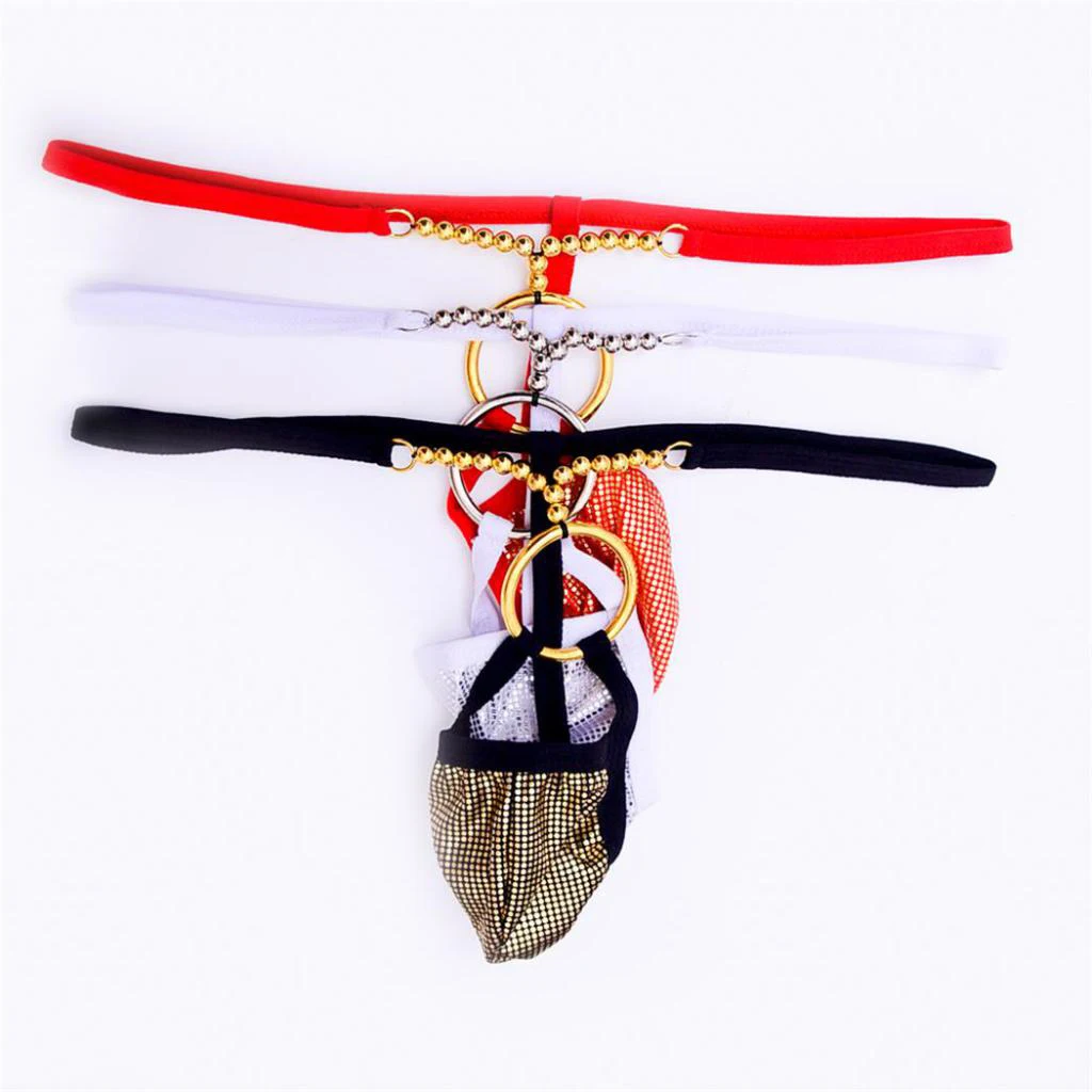 Mens Sexy Stretchy See-through Pouch G-string Thong Briefs Underwear Exotic Gay Briefs For Sex