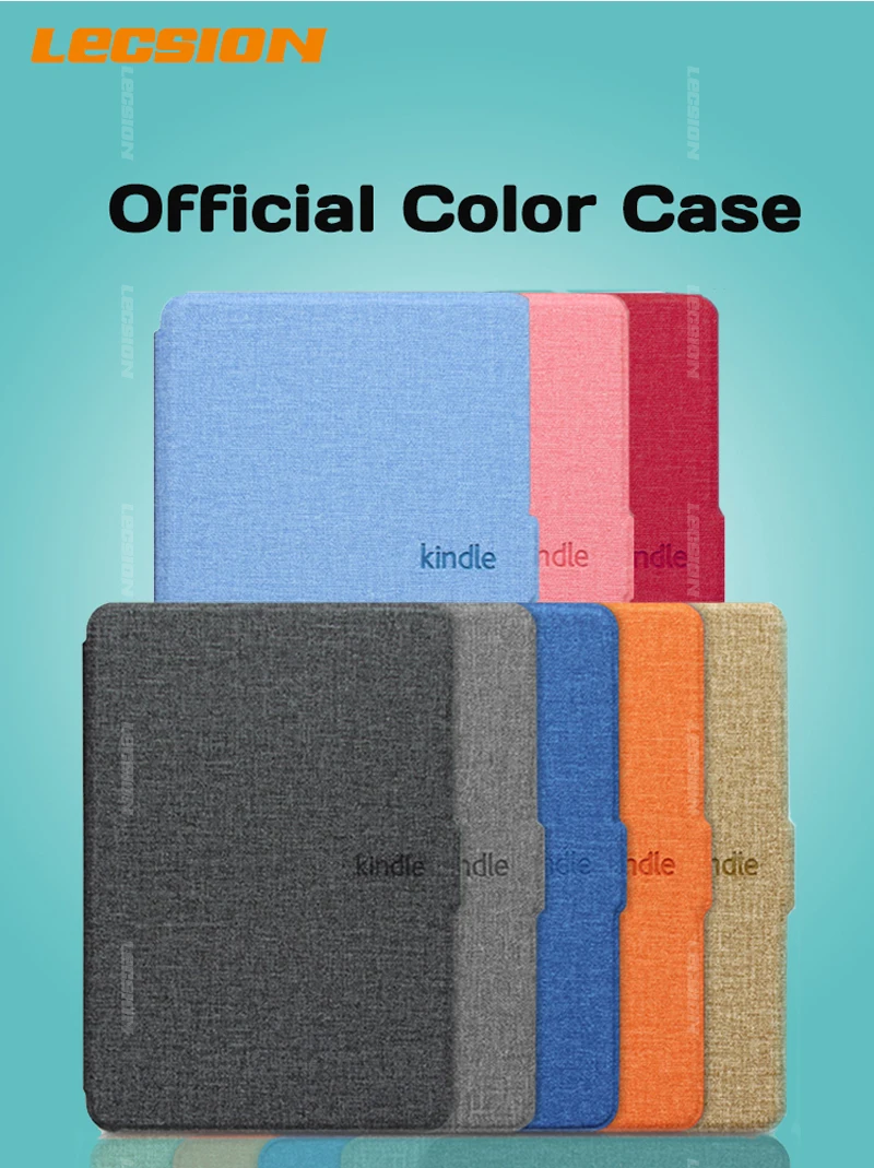 Tecido magnético inteligente Kindle Case, Couro Flip