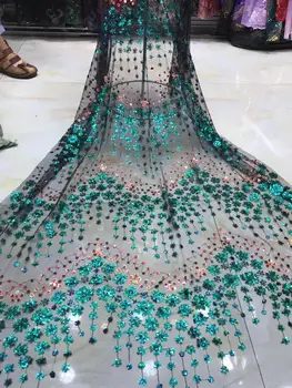 

fashionable tulle embroidery french net lace fabric DiuDiu-16.8805 with beads for party dress